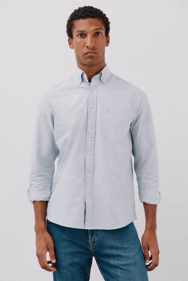 Cortefiel Camisa oxford lisa Azul