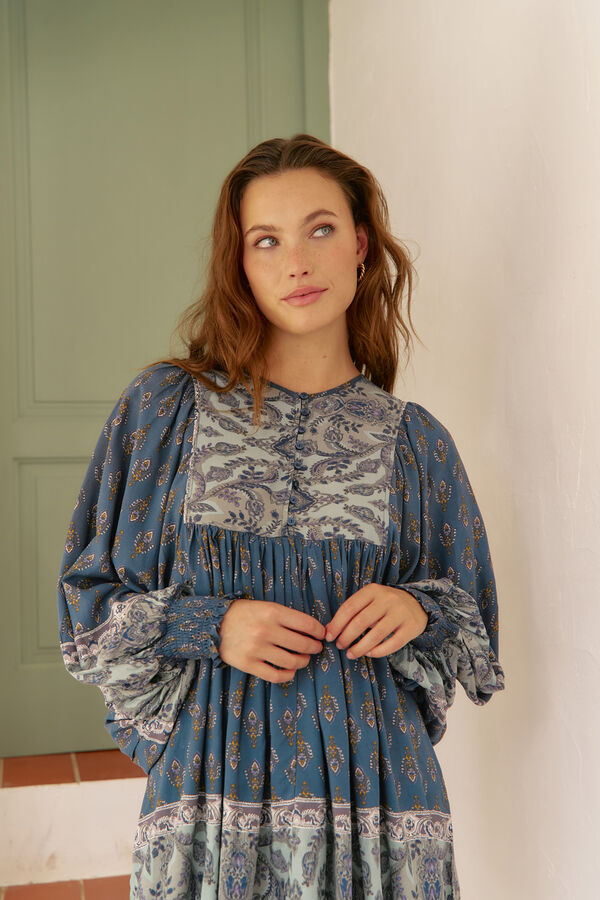 Jaase Blusa Paloma estampado Nico Azul