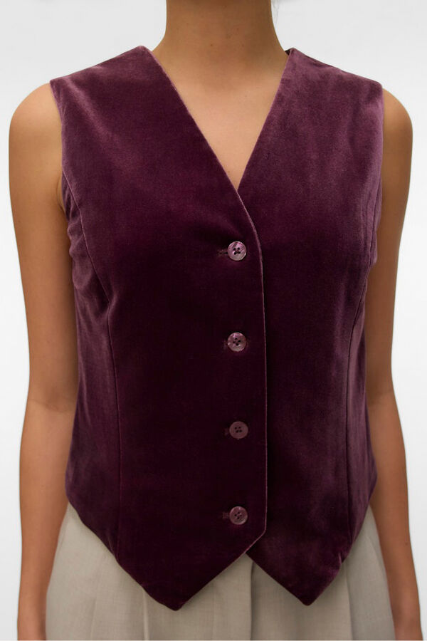 Vero Moda Chaleco de terciopelo Morado