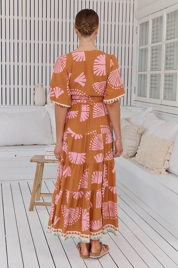 Jaase Vestido largo estampado Maddi Laranja