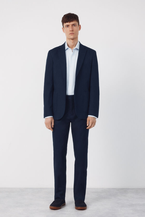 Cortefiel Blazer coordenado em mistura de linho Azul