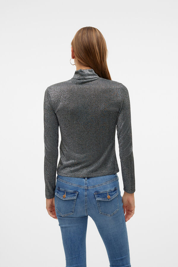 Vero Moda Top cuello vuelto y l&uacute;rex Negro