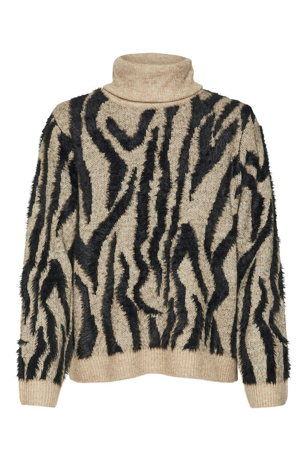 Vero Moda Jersey de cuello vuelto Marr&oacute;n