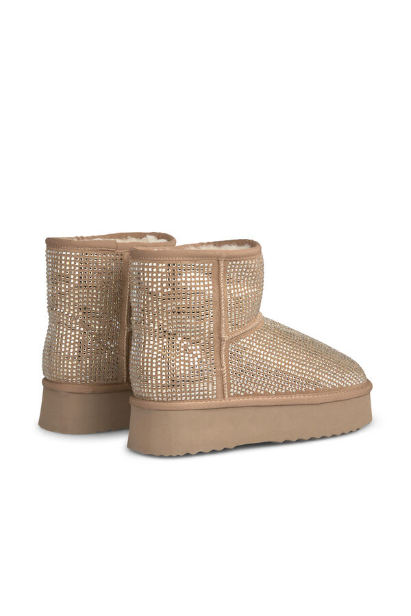 Alma en Pena Bot&iacute;n de pelo con pedrer&iacute;a Beige