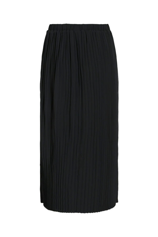Vila Saia midi plissada Preto