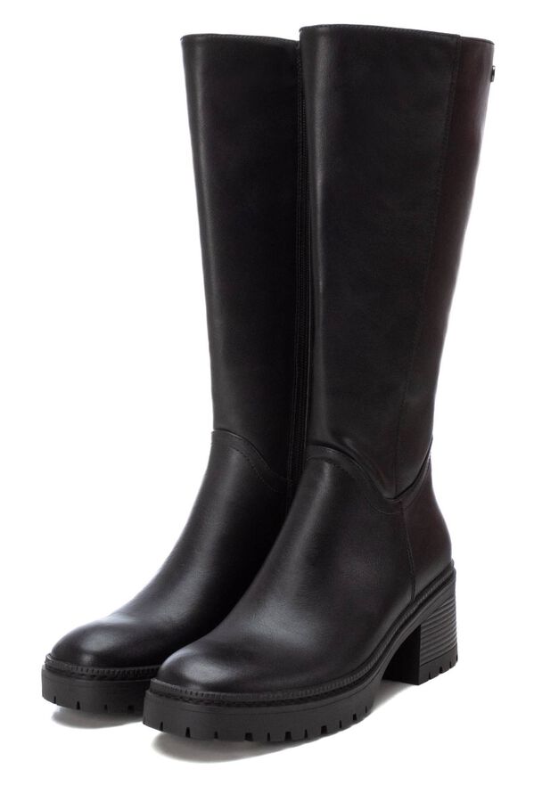 XTI Bota biker feminina com salto Preto