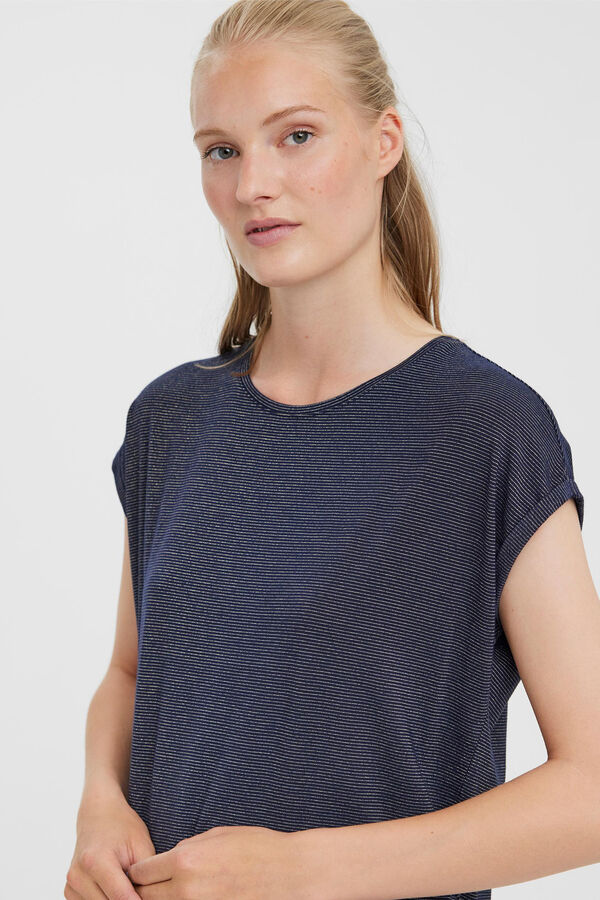 Vero Moda Camiseta básica lúrex Azul marino