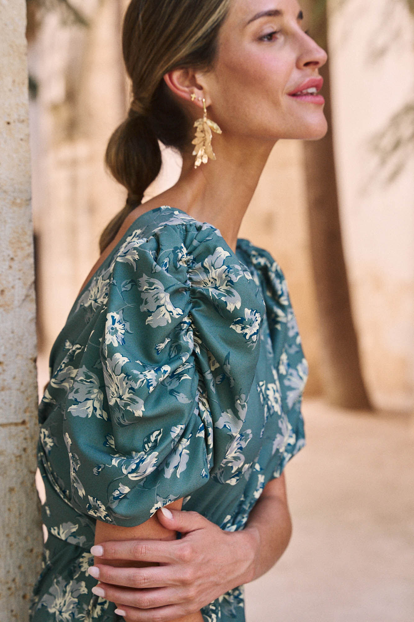 Pol&iacute;n Et Moi Vestido con flores Verdena