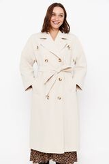 Cortefiel Gabardina silueta oversize Marfil