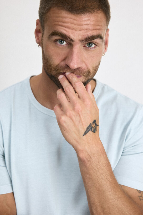 OOTO Camiseta básica con bordado avión OOTO Azul