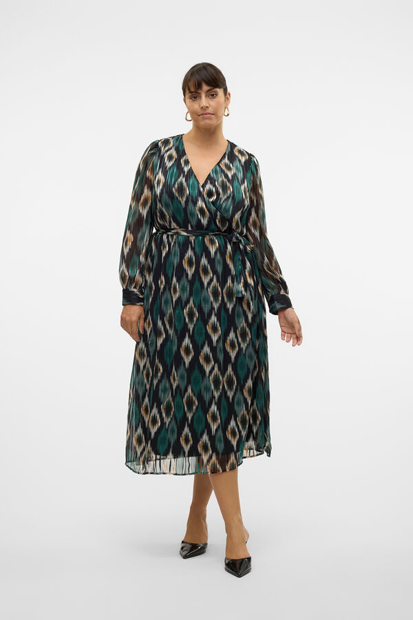 Vero Moda Curve Vestido midi de talla grande Verde oscuro