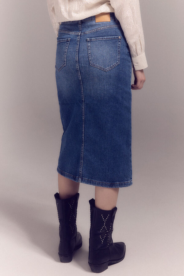 Slowlove Falda Vaquera Cortes Azul