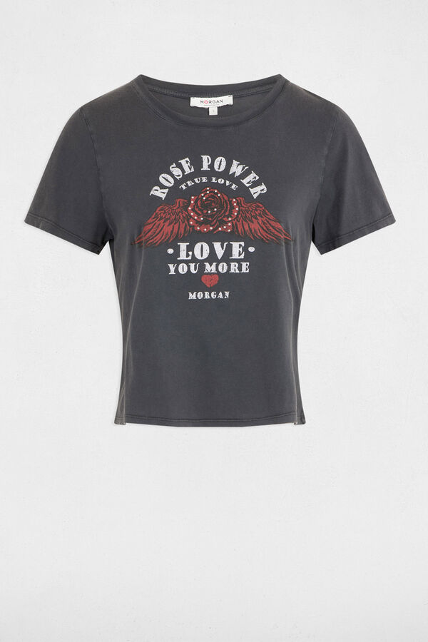 Morgan Camisola com texto Cinzento