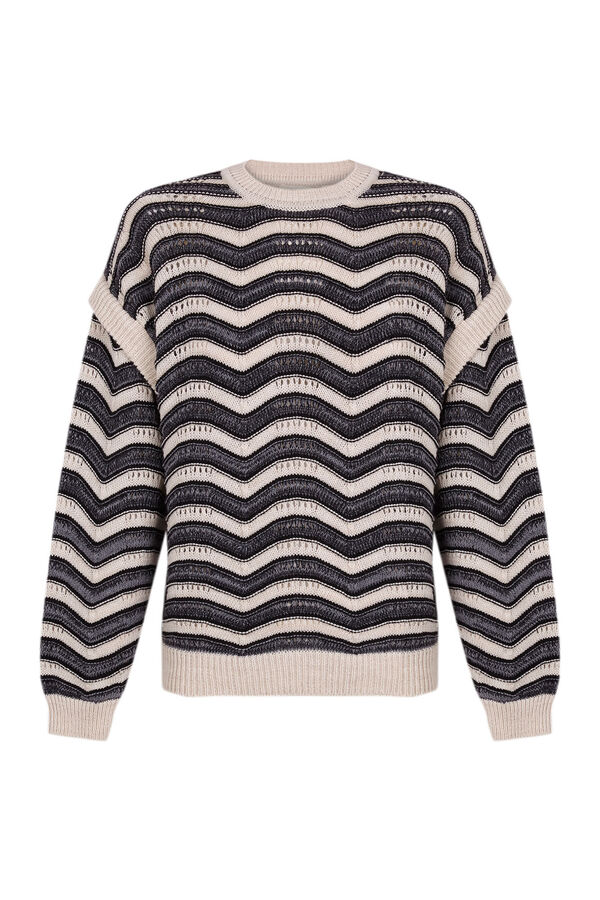 Slowlove Su&eacute;ter com estrutura ondulada bicolor Preto