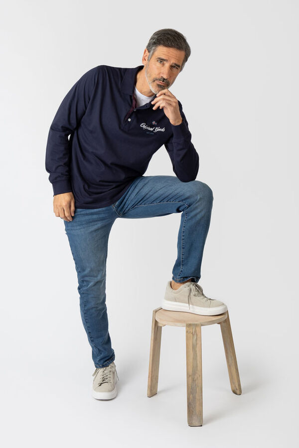 Privata Polo manga larga Azul marino