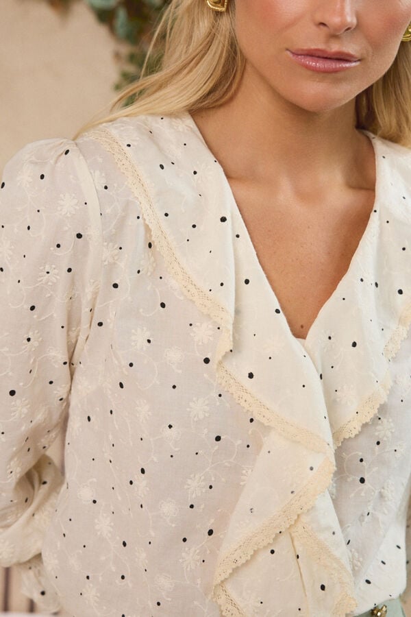 Pol&iacute;n Et Moi Camisa de folhos Luc&iacute;a Ecru