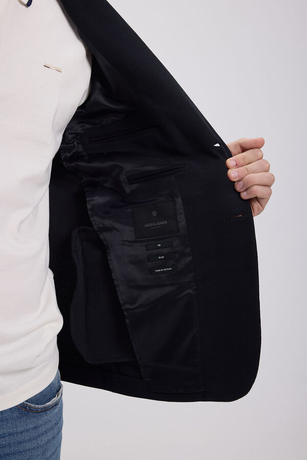 Jack & Jones Blazer slim fit piqu&eacute; Azul marino