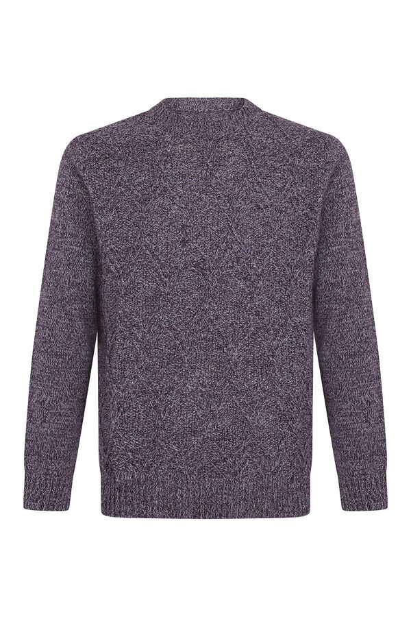 Cortefiel Su&eacute;ter de l&atilde; tran&ccedil;ada com diamantes com gola caixa Granada