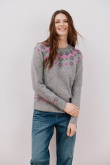 Cortefiel Su&eacute;ter com bordados posicionados Cinzento