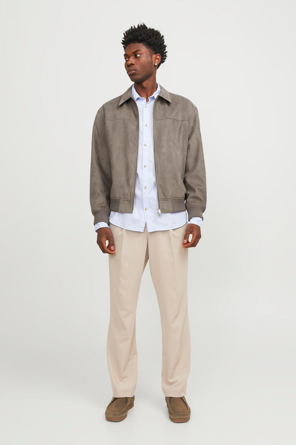 Jack & Jones Casaco bomber com gola de camisa Cinzento