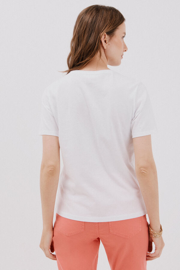 Cortefiel Camiseta com estampado posicional Branco