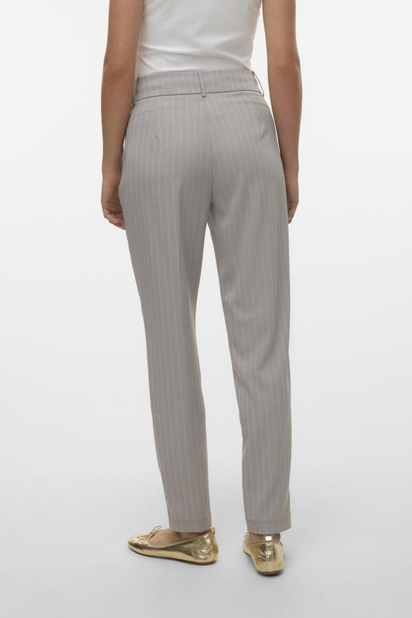 Vero Moda Cal&ccedil;as formais estampado &agrave;s riscas Cinzento