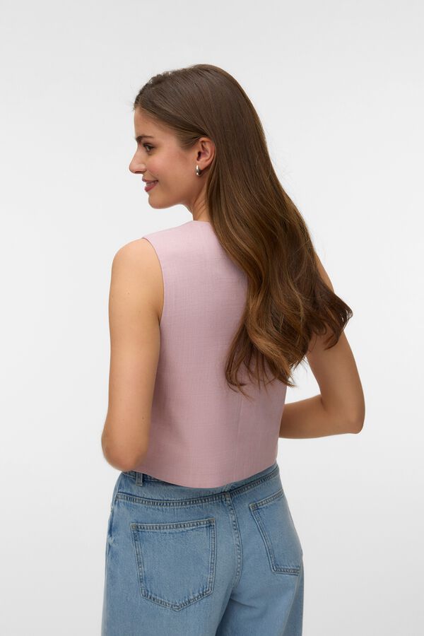Vero Moda Chaleco con cierre de botones y abertura frontal Rosa