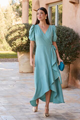 Pol&iacute;n Et Moi Vestido mangas Leane Turquesa