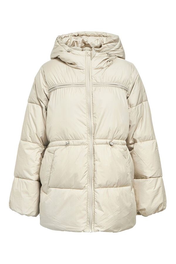 Object Abrigo acolchado capucha Beige