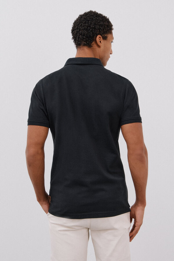 Cortefiel Polo b&aacute;sico slim Preto
