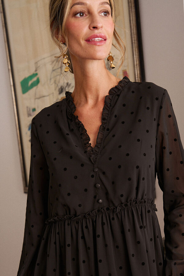 Pol&iacute;n Et Moi Vestido curto Alex Preto