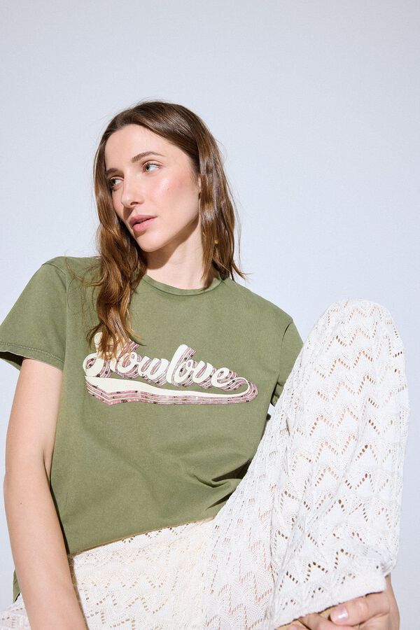 Slowlove Camiseta com logo slowlove Verde