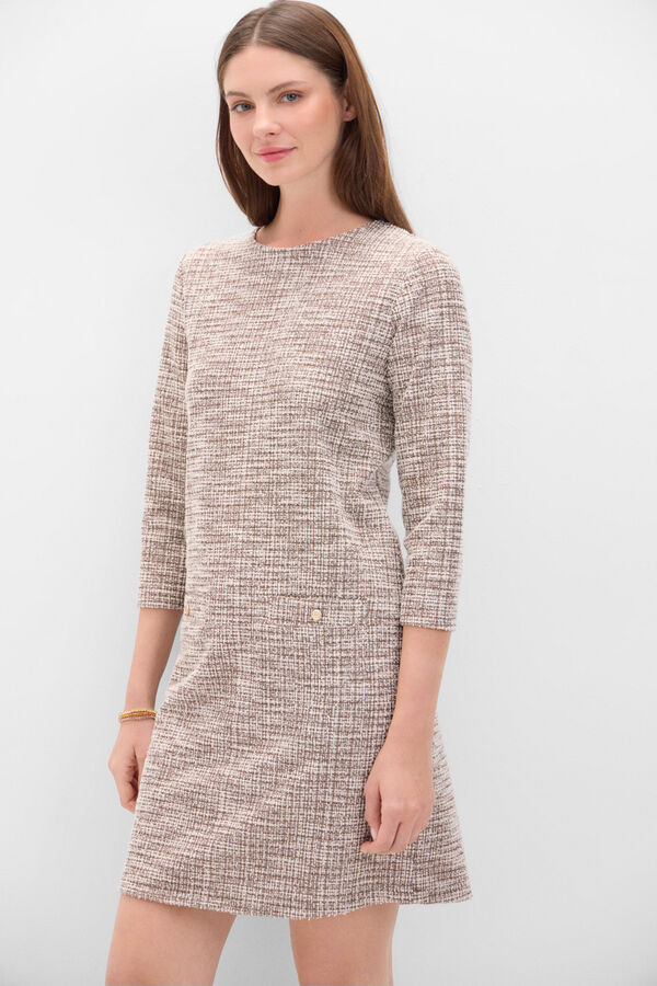 Cortefiel vestido de tweed Cinzento