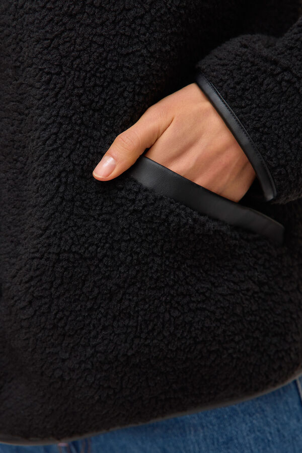 Vero Moda Casaco curta de borrego Preto