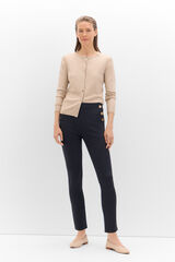 Cortefiel Leggings com abotoadura Preto