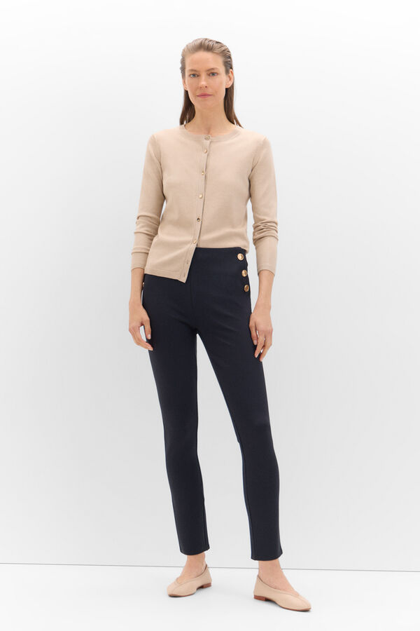 Cortefiel Leggings com abotoadura Preto