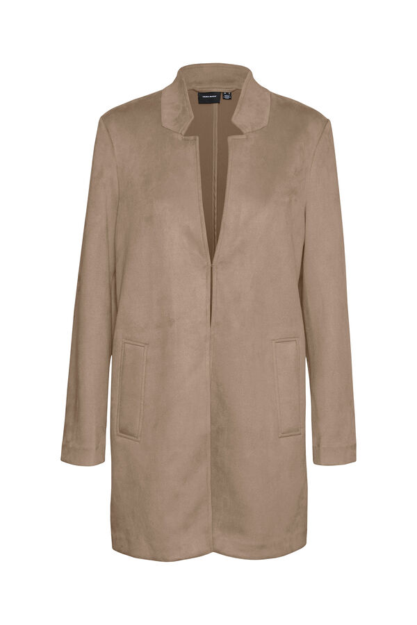 Vero Moda Casaco comprido efeito camurça Verde