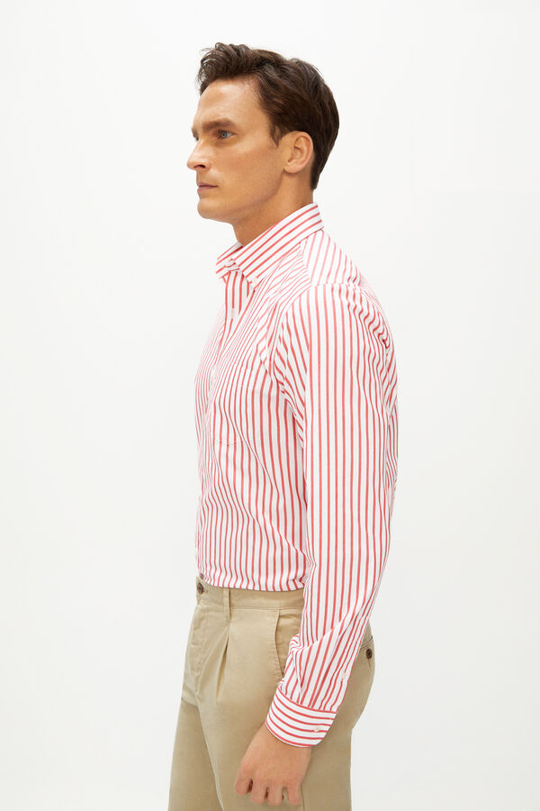 Cortefiel Camisa rayas coolmax eco-made stretch Coral