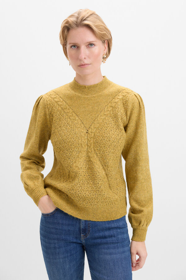 Cortefiel Jersey ochos y calados Dorado