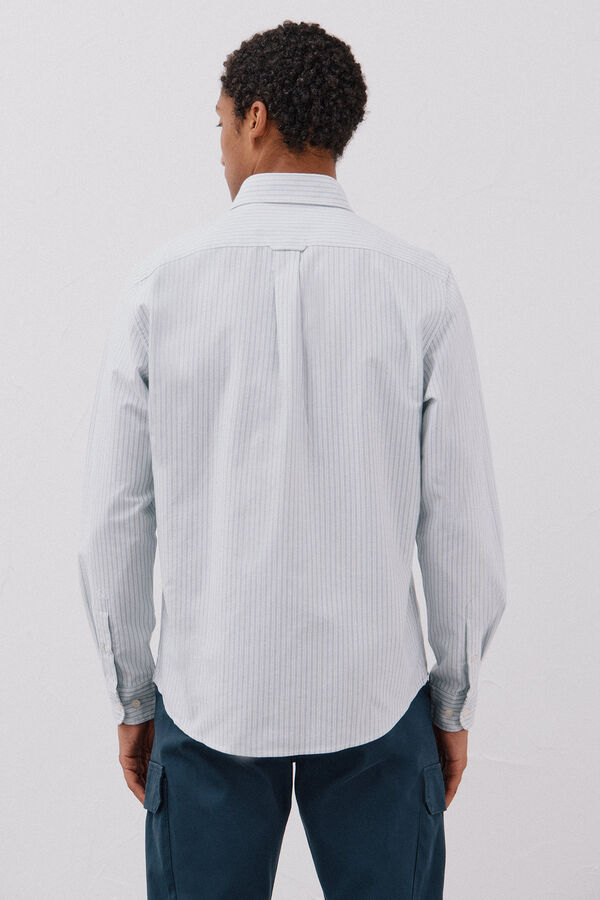 Cortefiel Camisa oxford riscas Verde