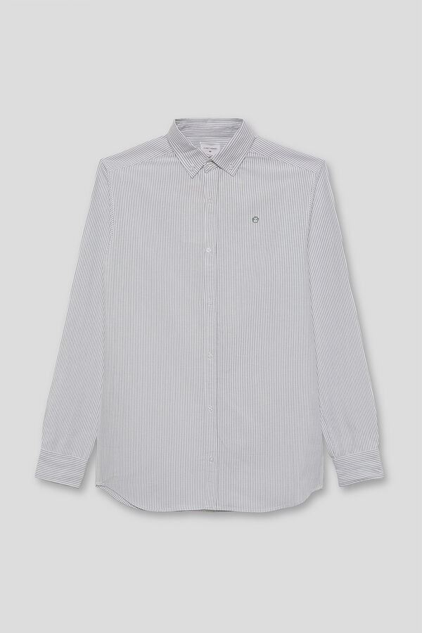 Street Monkey Camisa oxford riscas Cinzento