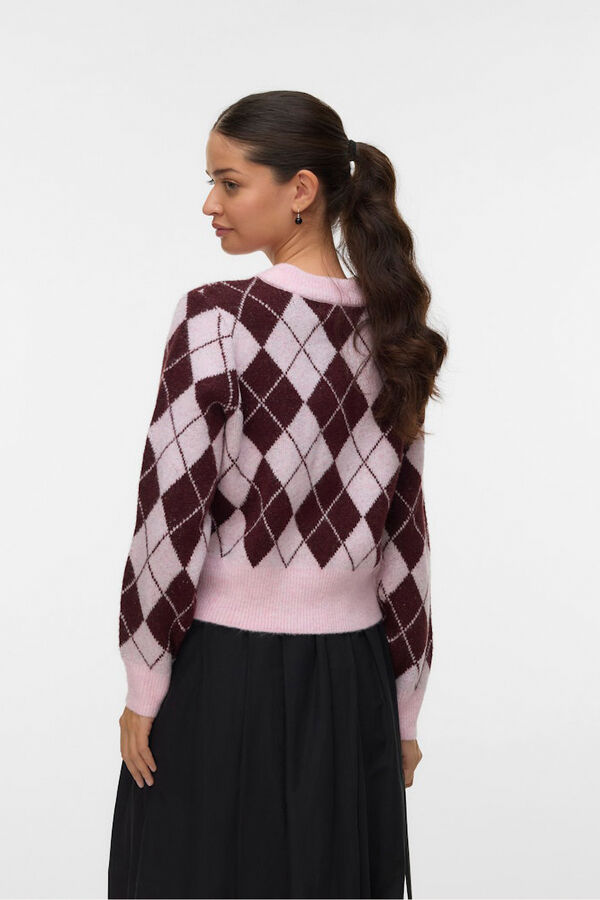 Vero Moda C&aacute;rdigan estampado rombos Rosa