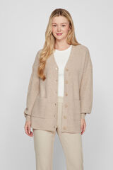 Vila C&aacute;rdigan de punto abotonado Marr&oacute;n