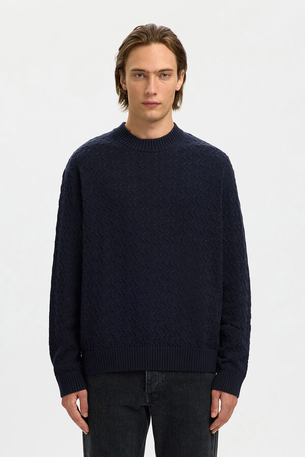 Selected Jersey estructura 100% algod&oacute;n org&aacute;nico. Azul marino