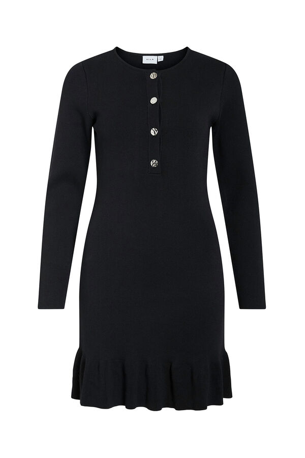 Vila Vestido de malha com viscose Preto