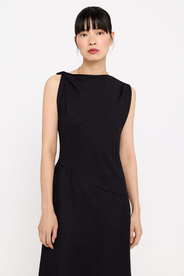 Cortefiel Vestido detalle nudo Negro