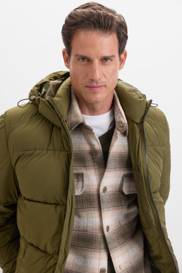 Cortefiel Blus&atilde;o acolchoado Verde