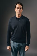 OOTO Jersey cuello polo algod&oacute;n Azul marino
