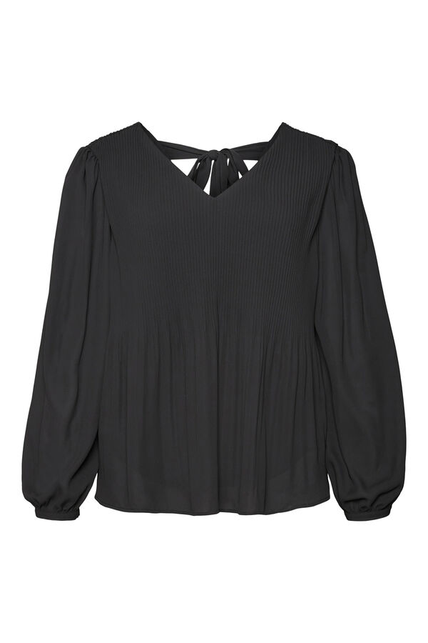 Cortefiel Top de manga larga talla grande Negro