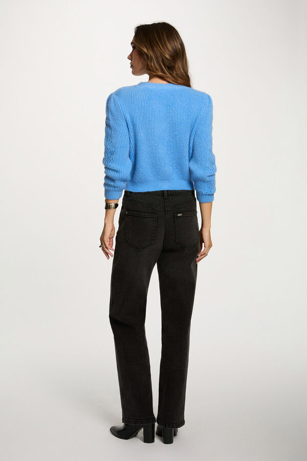 Morgan C&aacute;rdigan ajustado cuello en V Azul